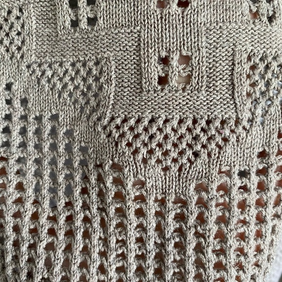 AMERICAN EAGLE Women's Brown Tan Cable Knit Pullover Sweater Large 3/4 Sleeve - Picture 5 of 5